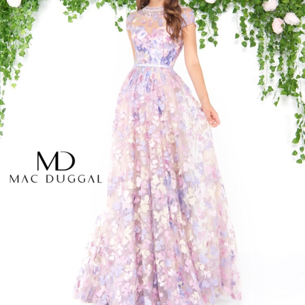 MacDuggal 79173D Floral Lace Gown Prom